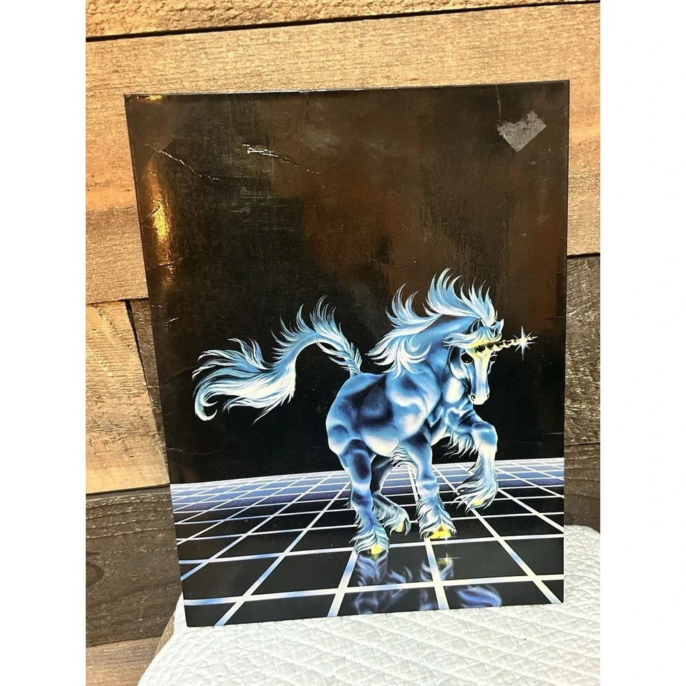 Vintage Mead Portfolio Folder Fantasy Unicorn‎ #33296 1985 Susan Dawe Artist